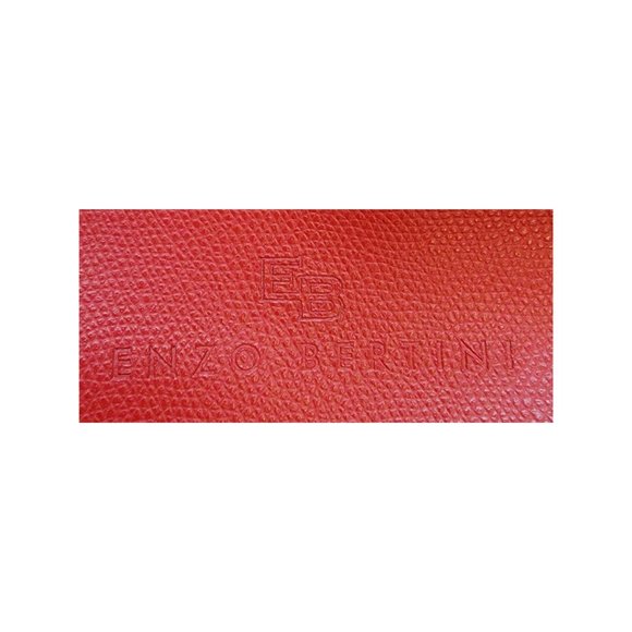 Vintage-Style Enzo Bertini Red Leather Shoulder Bag with Handles & Strap - Picture 5 of 11